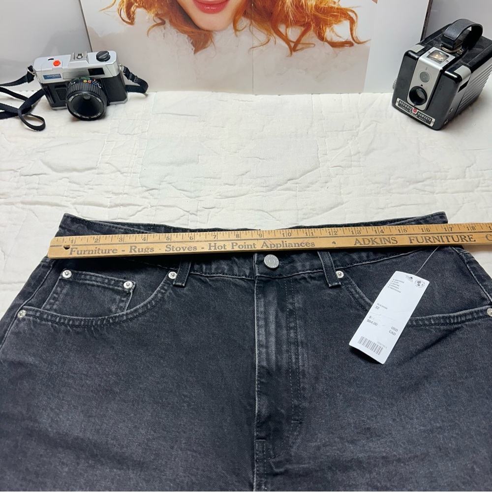 Washed Black Denim Shorts | High-Rise Relaxed Vintage-Style · BDG - Picture 9 of 13